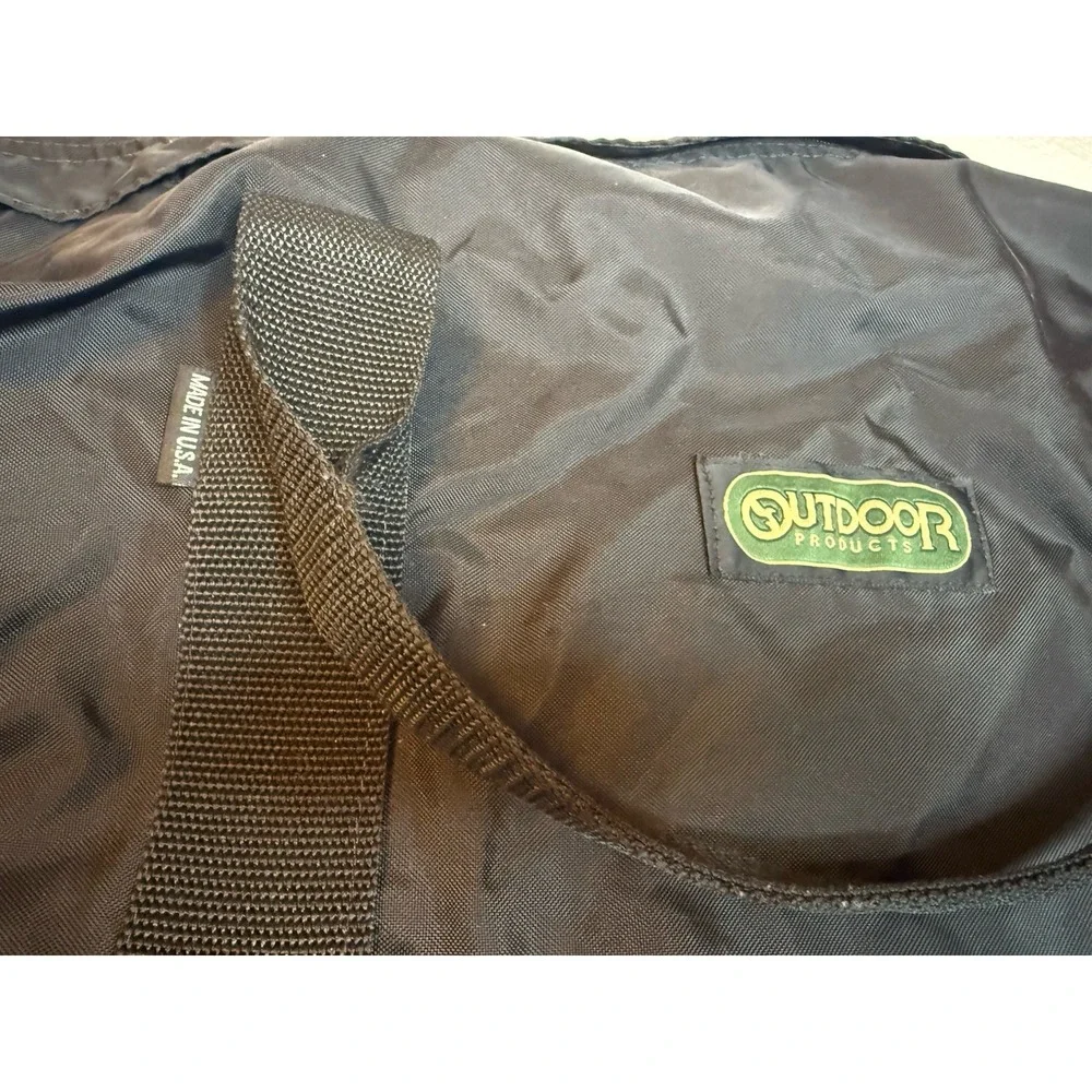 Vintage‎ Outdoor Products Black Nylon Duffel Bag Made in USA 36